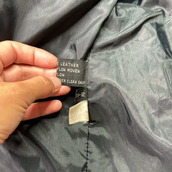 Vintage Winlit Grey Black Wool Leather Jacket Size 11/12 - Picture 9 of 12